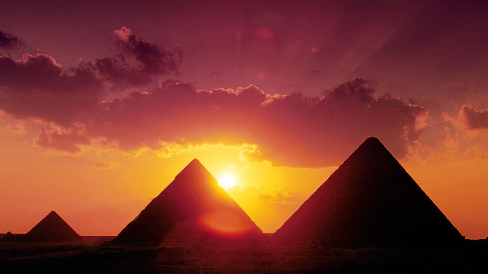 Giza Pyramids Egipt Sunset Desk 4K Wallpapers