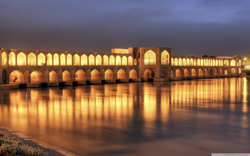 Khaju Bridge At Dusk, Isfahan, Iran 2K desk 4K wallpapers High