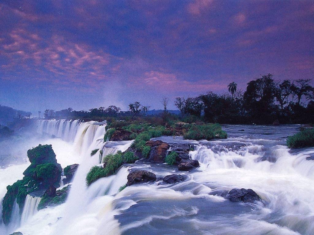 Waterfall Victoria Falls River Africa Jungle Zambia Waterfall
