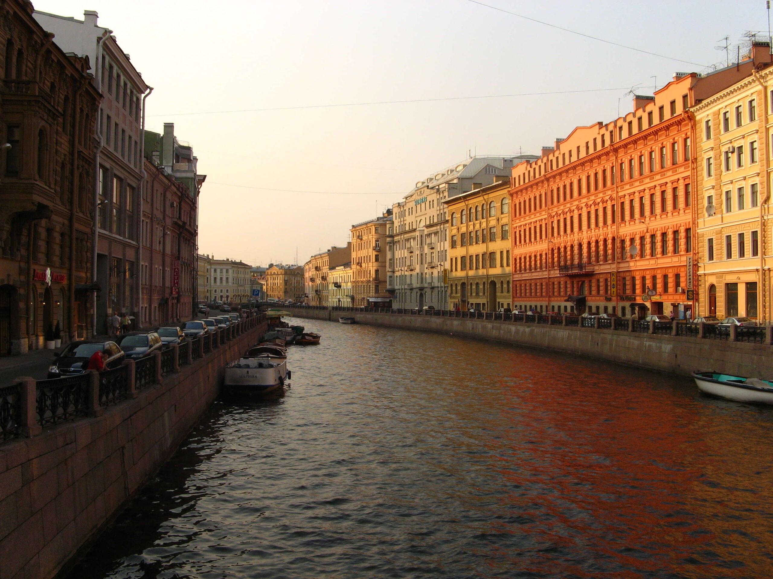 Body of Water, Canal, Saint Petersburg, Reflection, Town HD