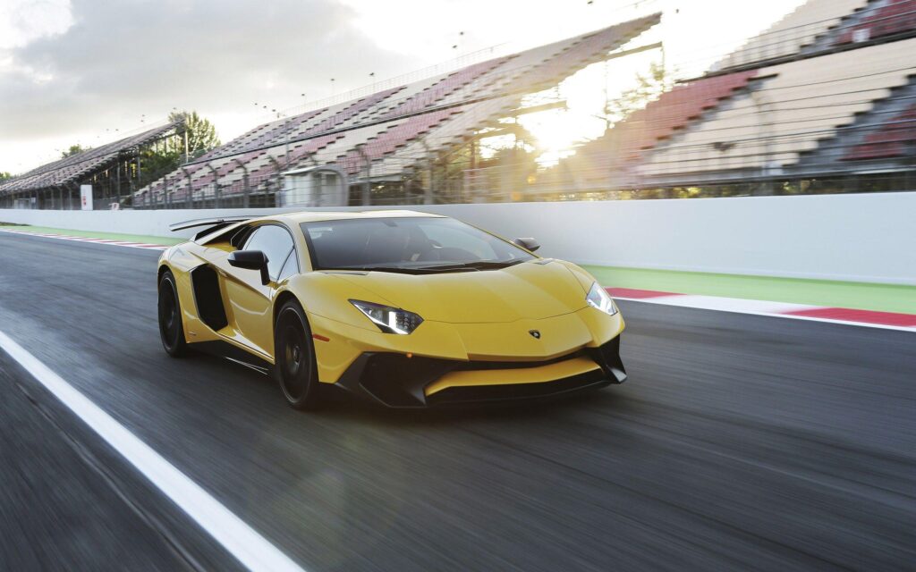 Lamborghini aventador lp sv car race tracks motion blur