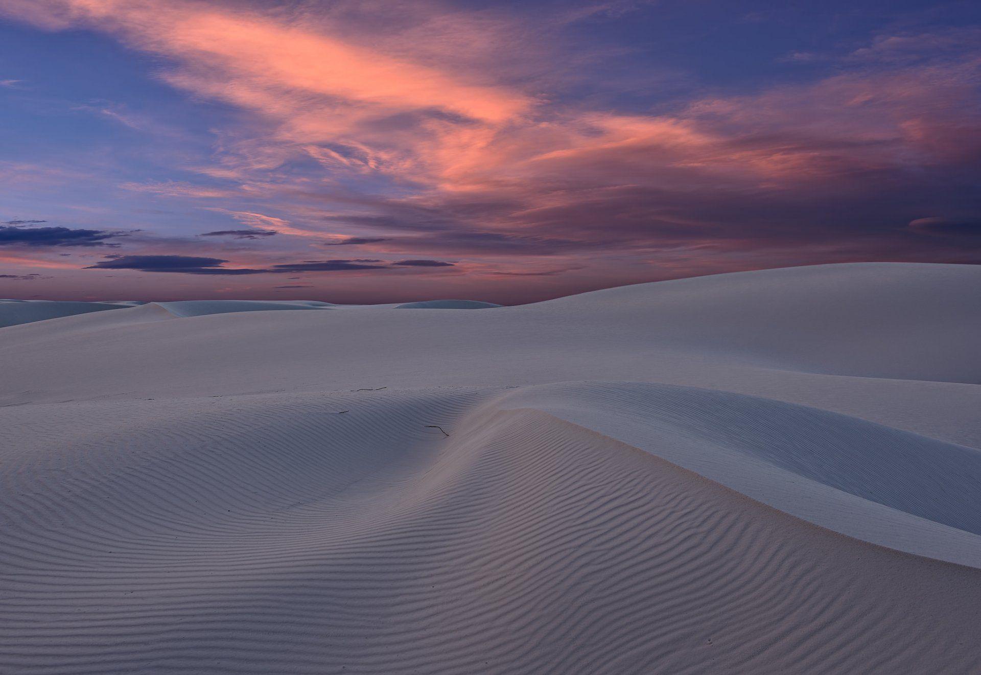 Desert sand dune sunset new mexico united states 2K wallpapers
