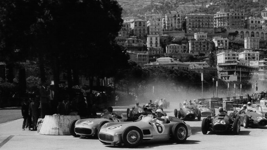 Autocar Stirling Moss and Fangio in the Monaco Grand Prix