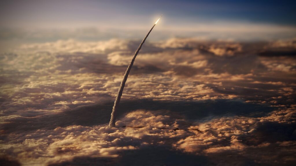 Smoke, launch, rocket, clouds, tilt shift, NASA, space Wallpapers