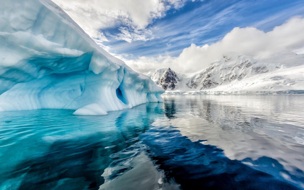 Download wallpapers Antarctica, k, iceberg, South ocea, glaciers