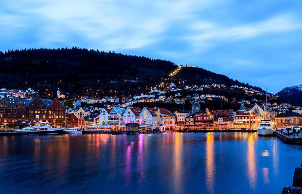 Wallpapers Norway Bergen Sea Sky Marinas Cities Building