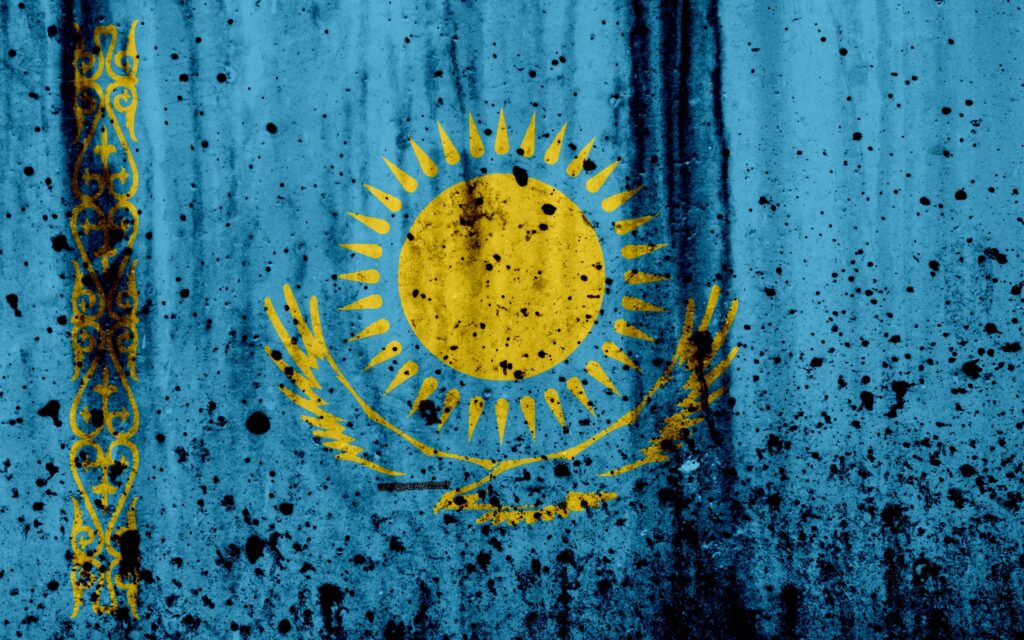 Download wallpapers Kazakhstan flag, k, grunge, flag of Kazakhstan