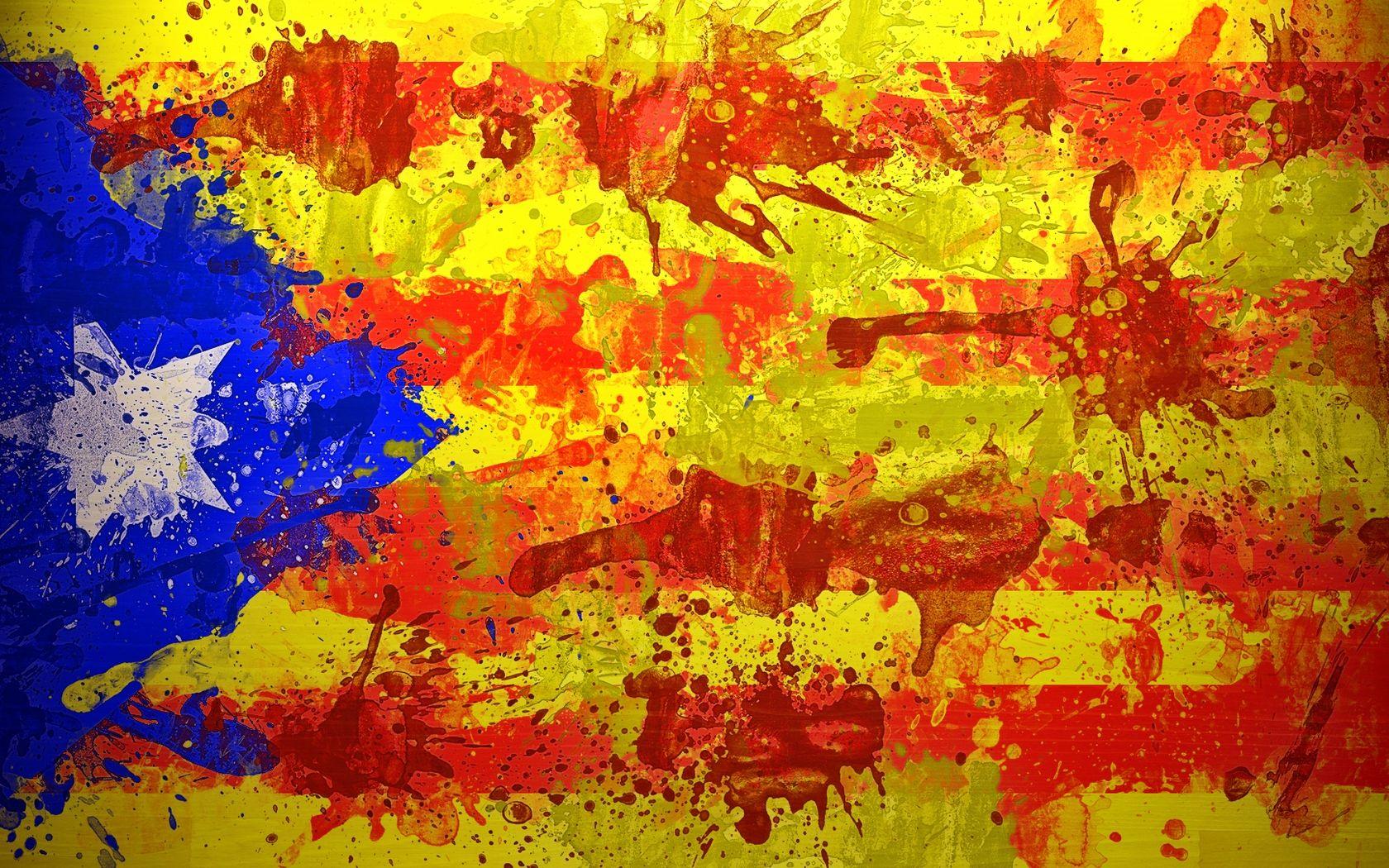 Wallpapers Catalonia, Spain, Barcelona, flag, symbol, color