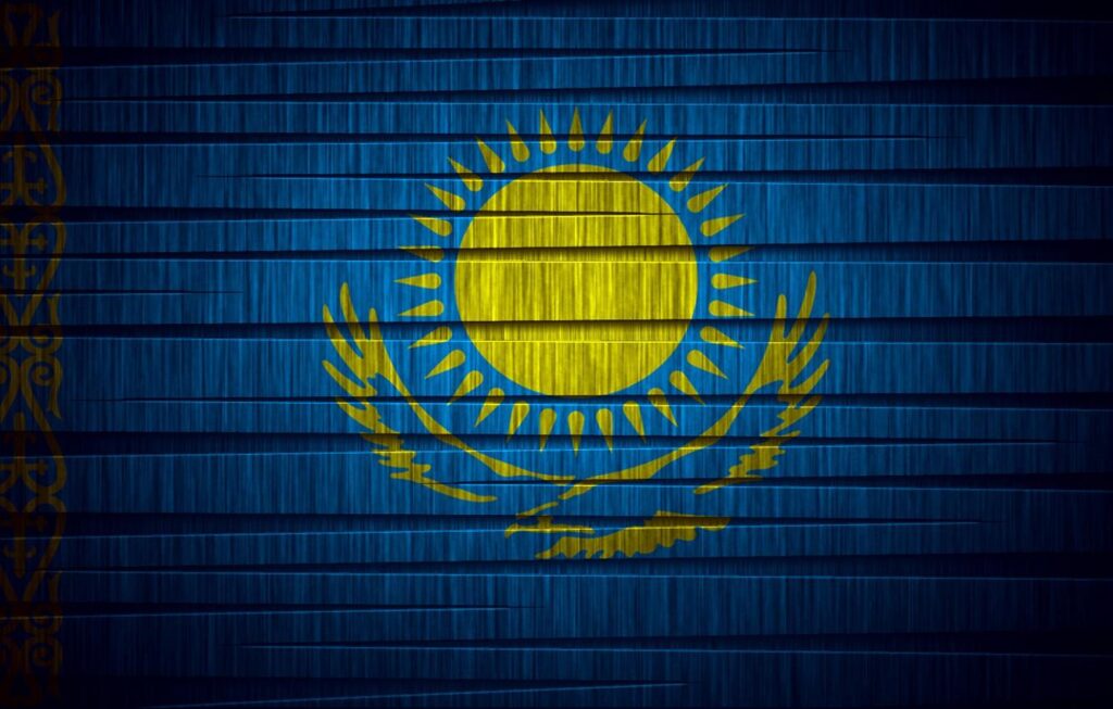 Wallpapers the sun, flag, the flag of Kazakhstan Wallpaper for desktop