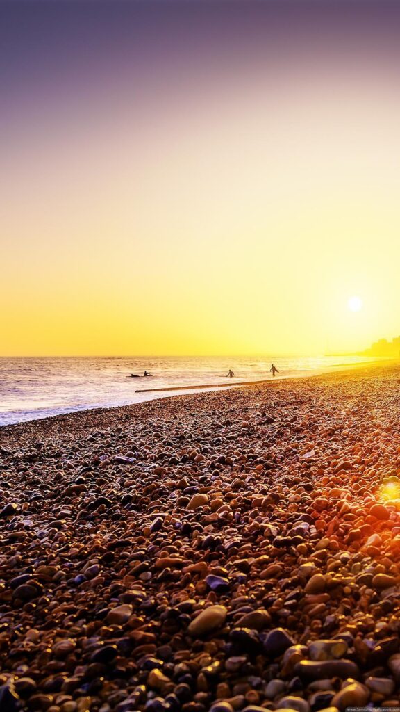 Brighton Beach Sunset iPhone Plus 2K Wallpapers HD