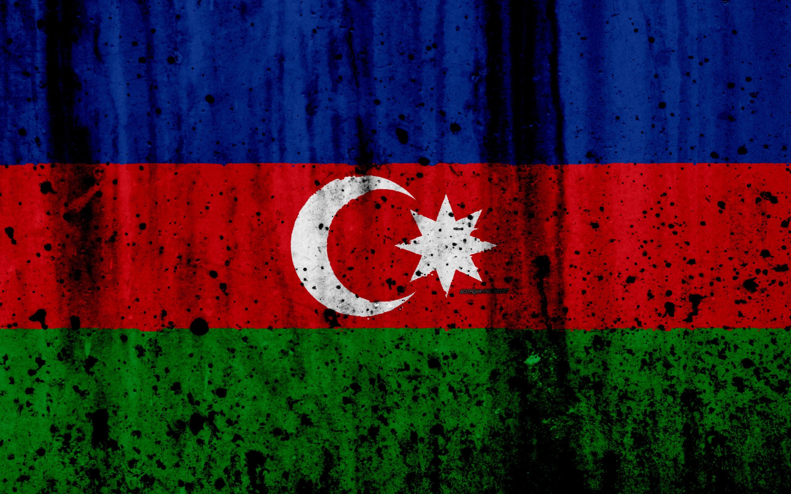 Download wallpapers Azerbaijani flag, k, grunge, flag of Azerbaijan