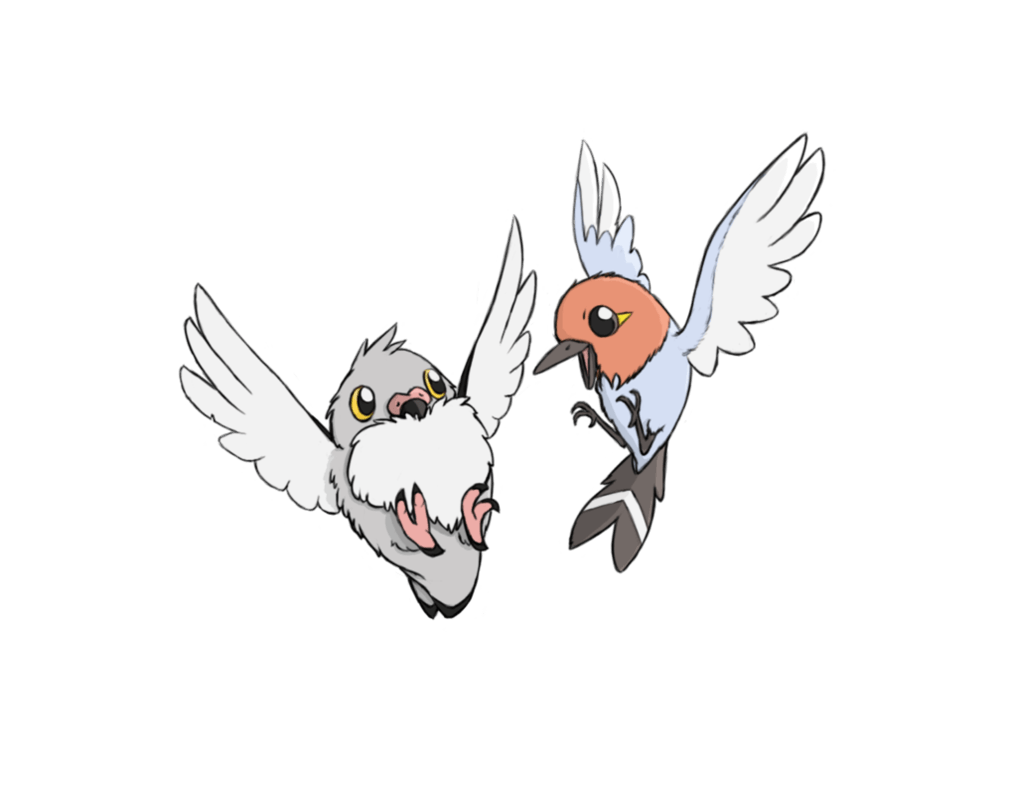 Fletchling and Pidove by Huntclaw
