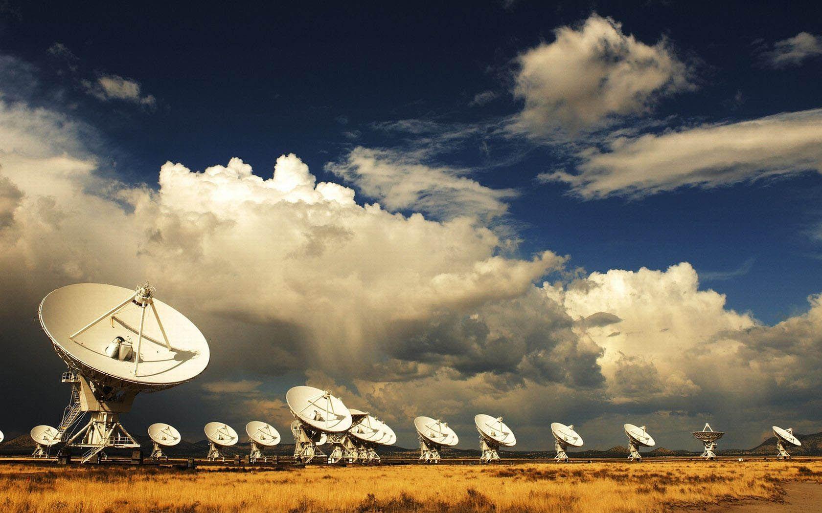 Satellite Field in Desert