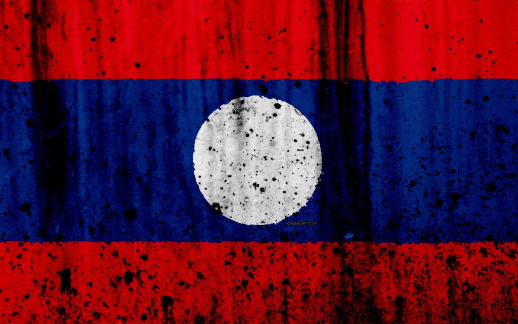 Download wallpapers Laotian flag, k, grunge, flag of Laos, Asia