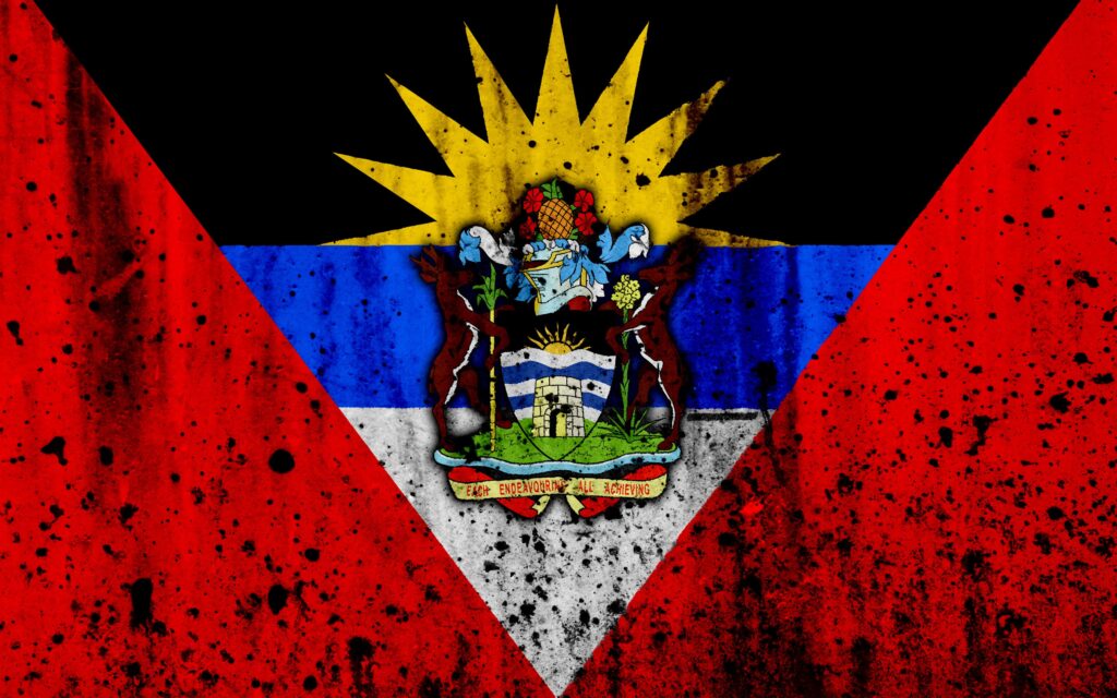 Download wallpapers Antigua and Barbuda flag, k, grunge, flag of