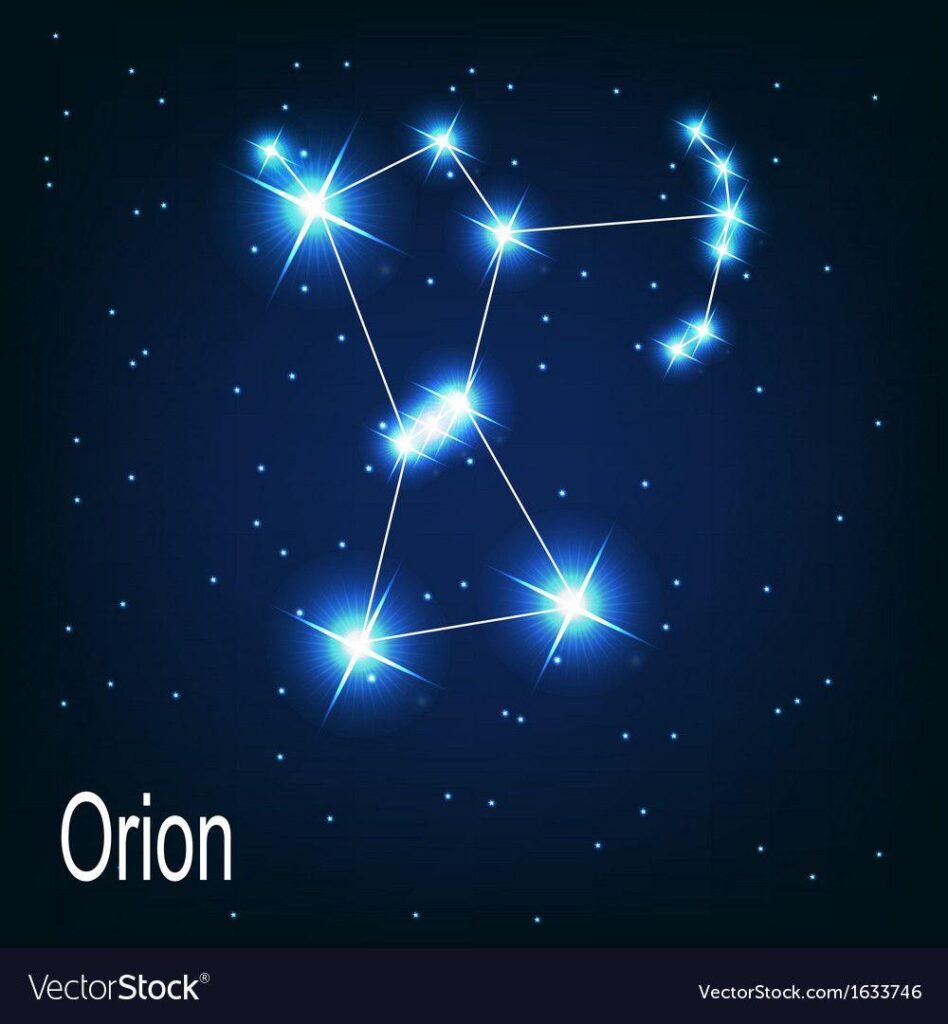 The constellation Orion star in the night sky Vector Wallpaper