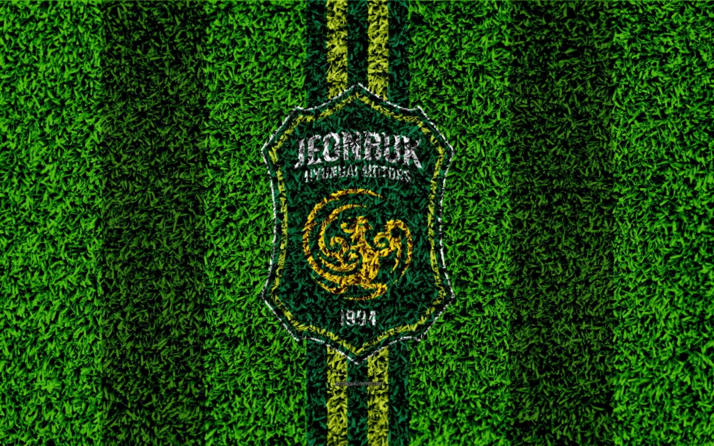Download wallpapers Jeonbuk Hyundai Motors FC, k, logo, grass