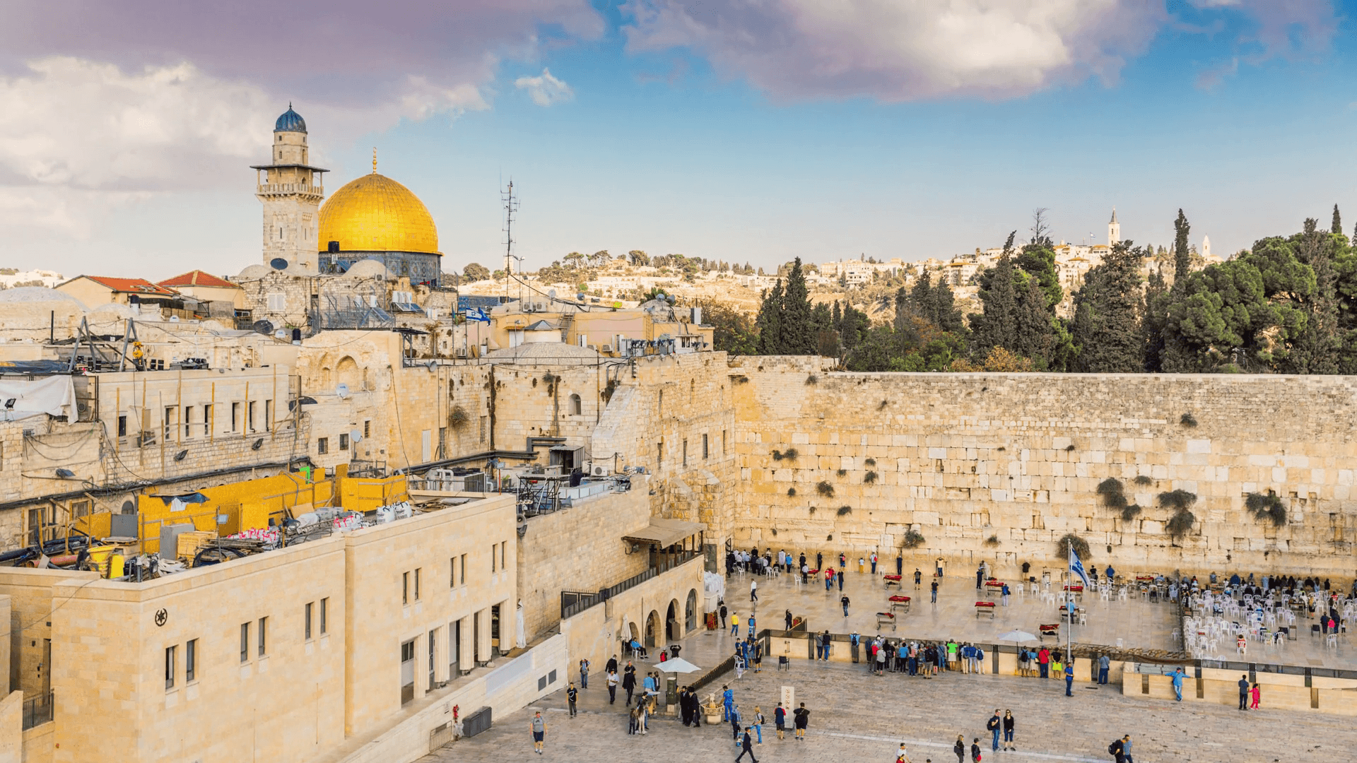 View to Western Wall known at the Wailing Wall or Kotel in Jerusalem