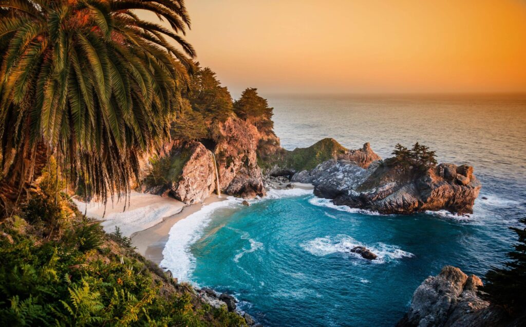 Download wallpapers Big Sur, McWay, Falls, California free desktop