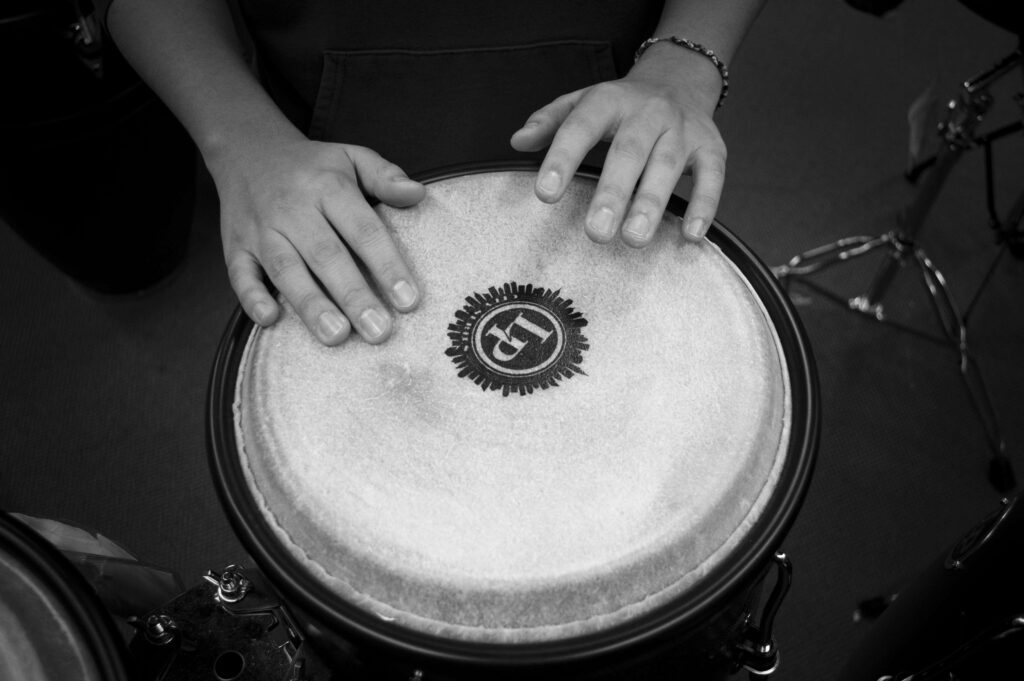Band, beat, black and white, bongo drum, drum, drummer, hands, loud