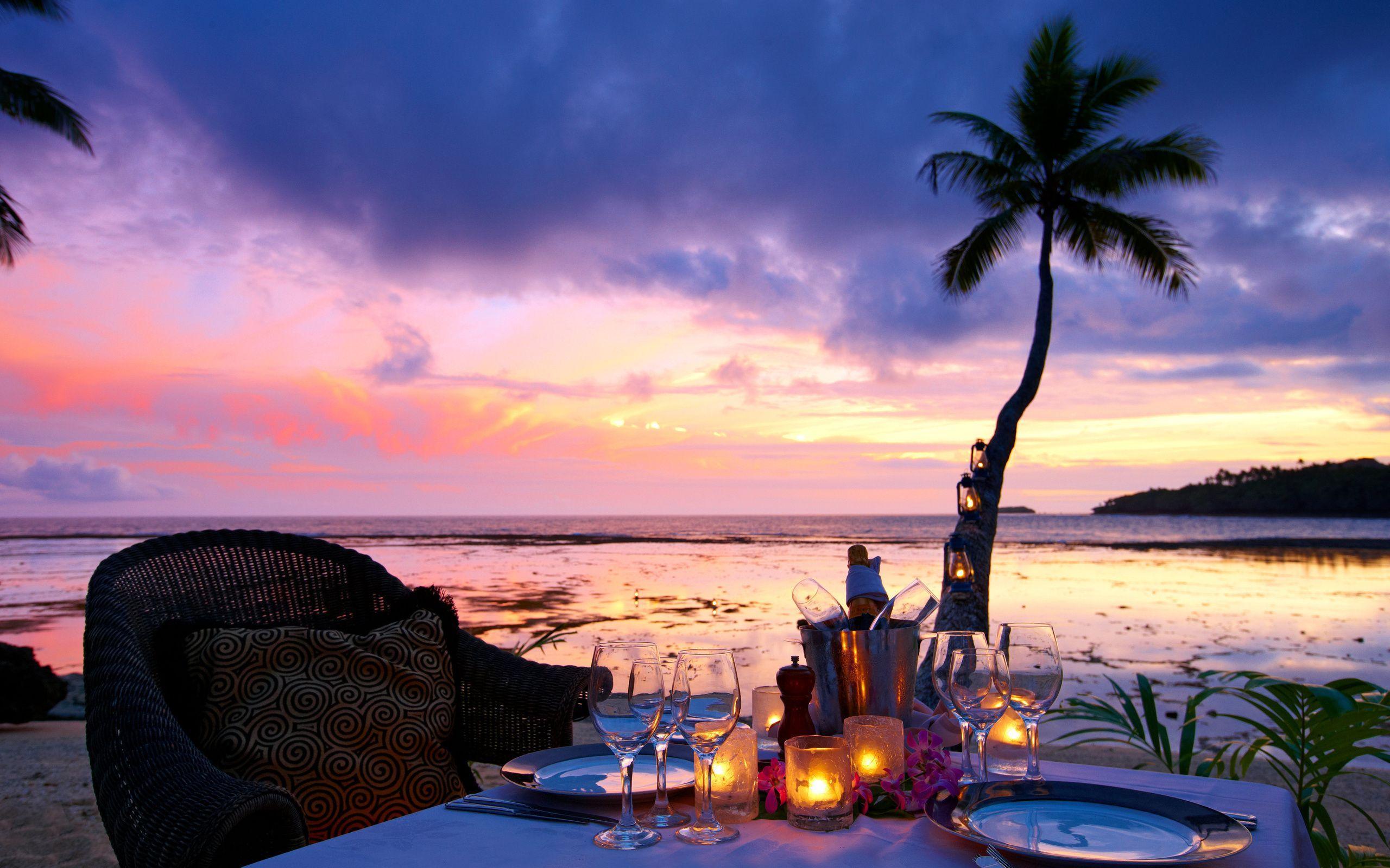 Fiji, Fiji Exotic Nature, Candles, Romantic, Sunset