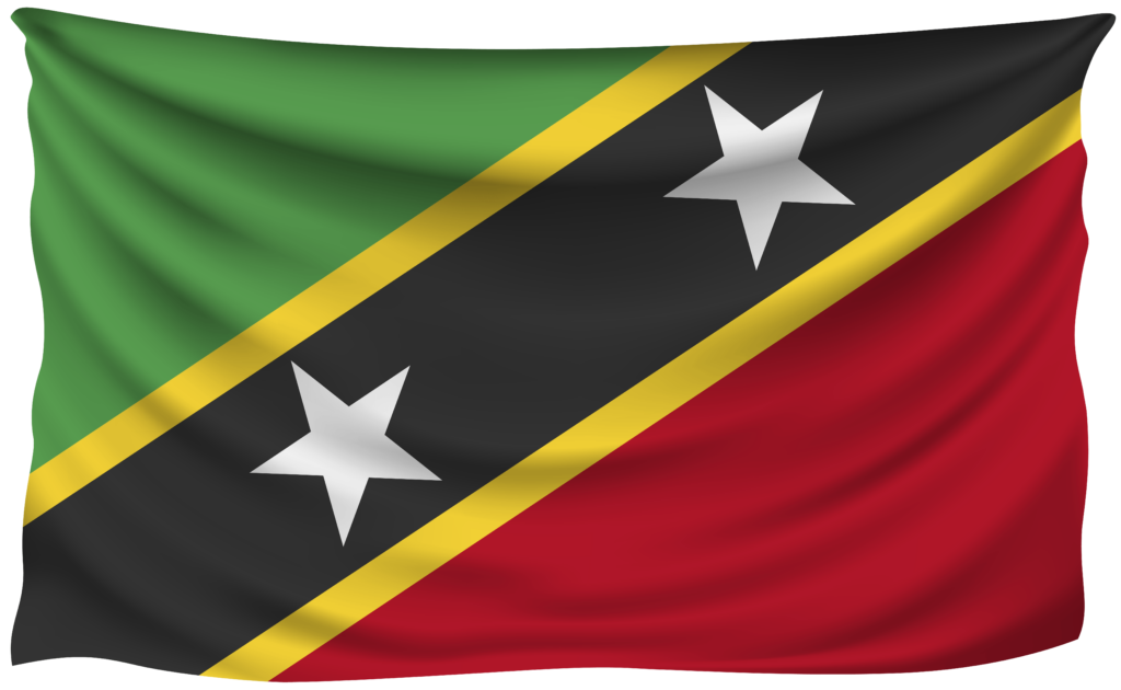 Saint Kitts and Nevis Wrinkled Flag