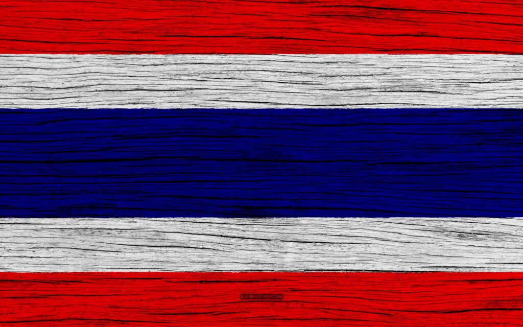 Download wallpapers Flag of Thailand, k, Asia, wooden texture, Thai