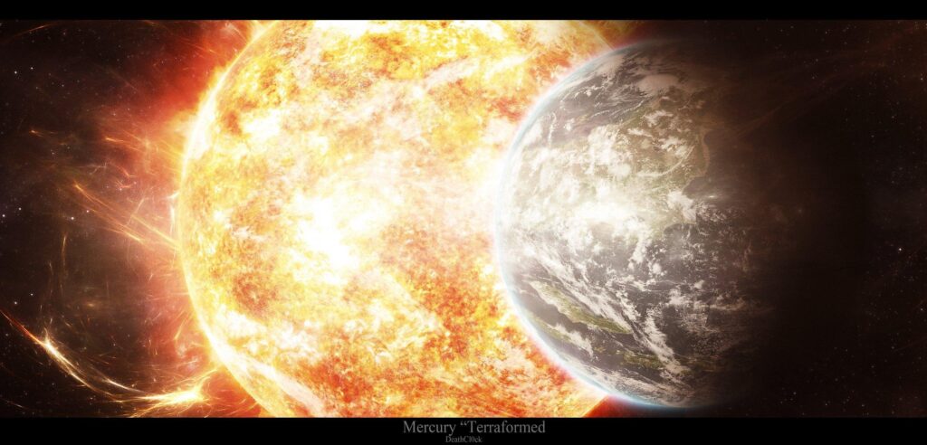 Star sun planet mercury light radiation 2K wallpapers