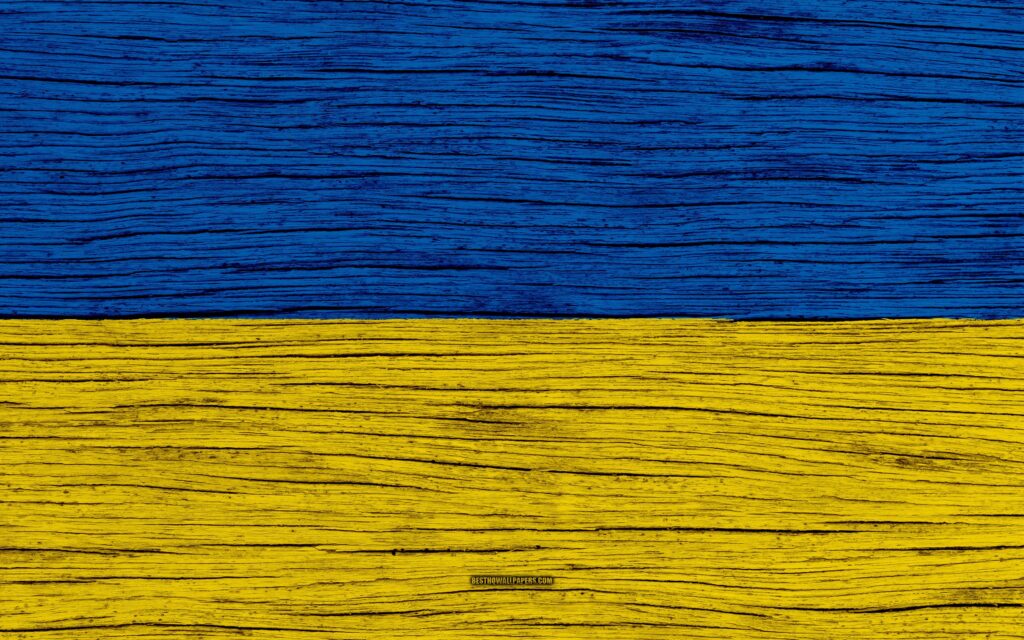 Download wallpapers Flag of Ukraine, k, Europe, wooden texture