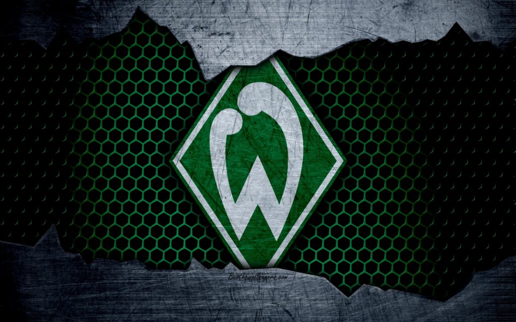 Download wallpapers Werder Bremen, k, logo, Bundesliga, metal