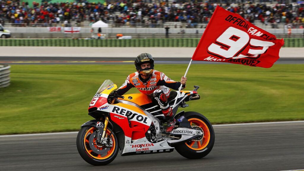 Marc Marquez With Flag Celebrate Wallpapers Themes