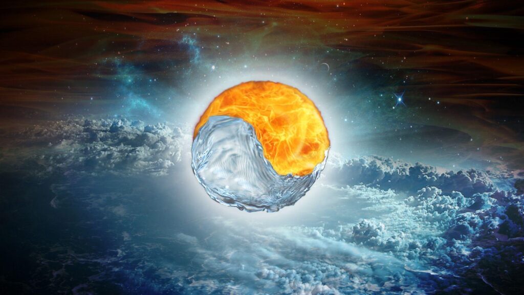 Ice And Fire Yin And Yang Wallpapers 2K The Cartoon Pictures