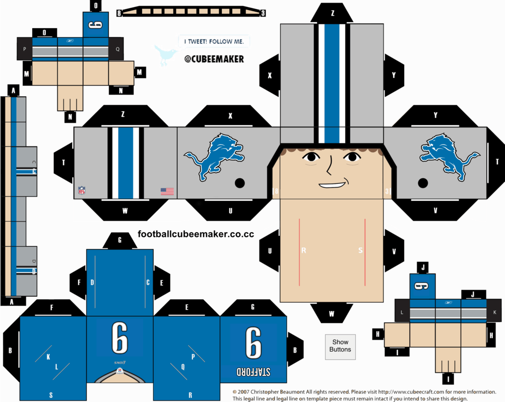Matthew Stafford Lions Cubee by etchings