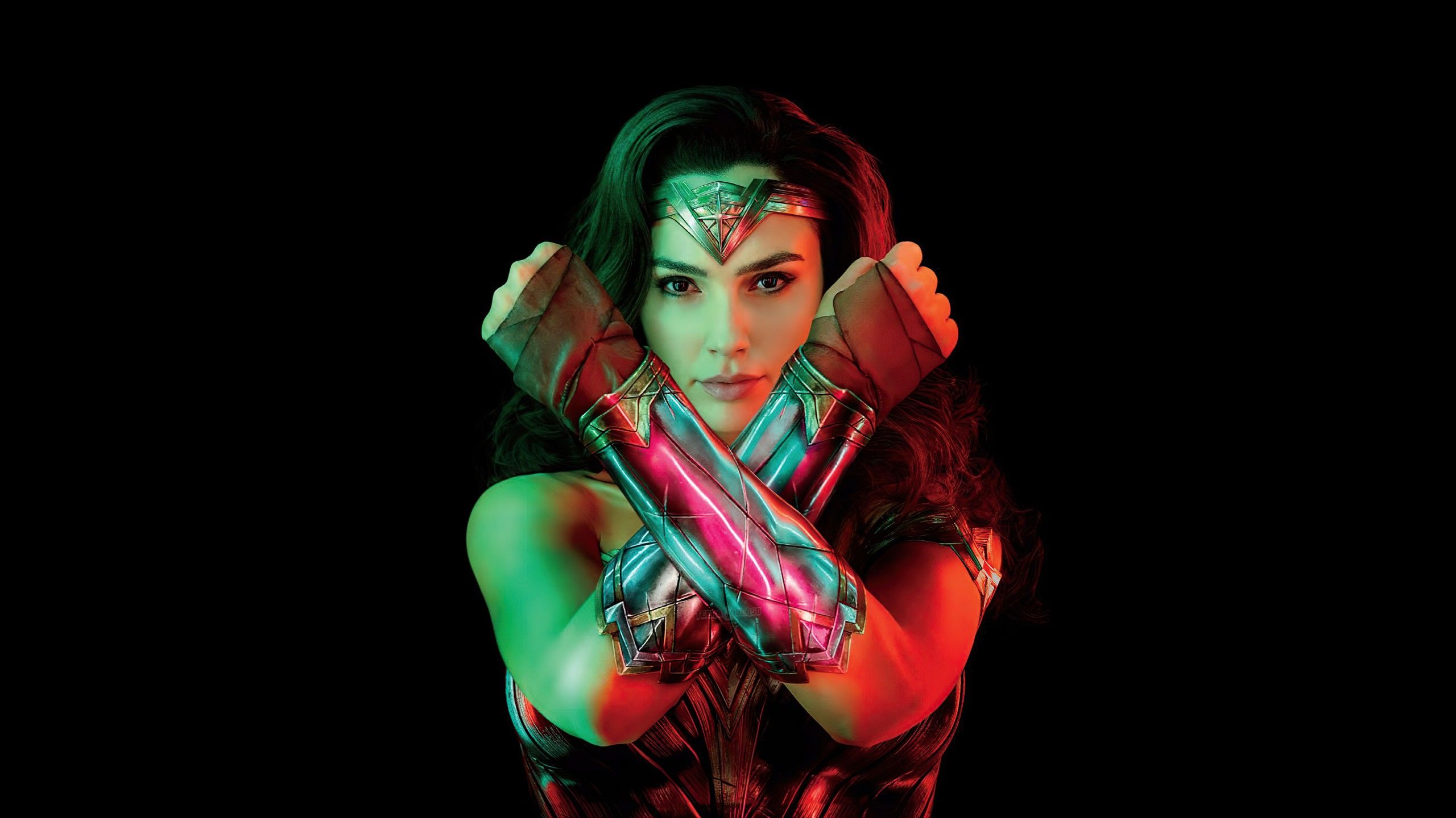 Wonder Woman K Wallpaper, Gal Gadot, DC Comics, Movies, Black background, Movies,