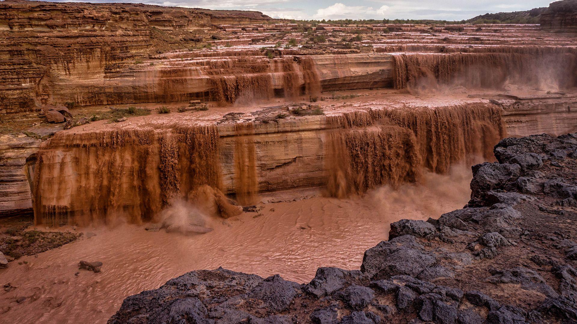 Waterfall Mud desert wallpapers