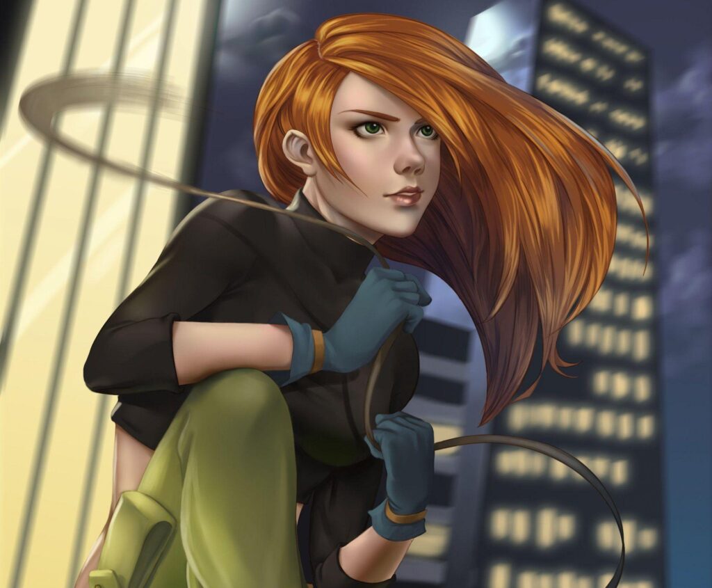 Kim possible kim with a plus red view skyscraper 2K wallpapers