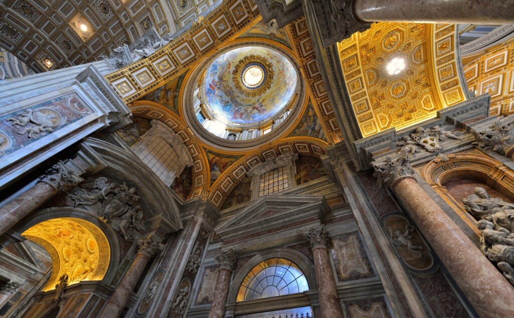 Vatican city st peter’s basilica dome murals religion 2K wallpapers