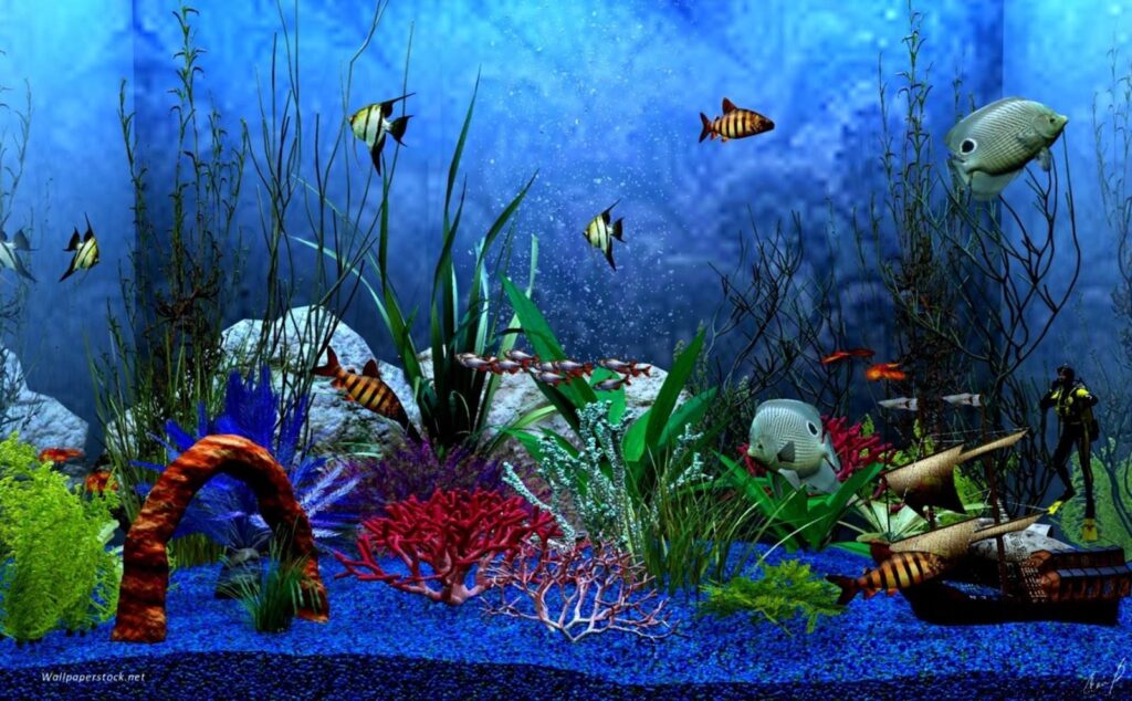 Lovely Free Download Animated Aquarium Desk 4K Wallpapers for Windows