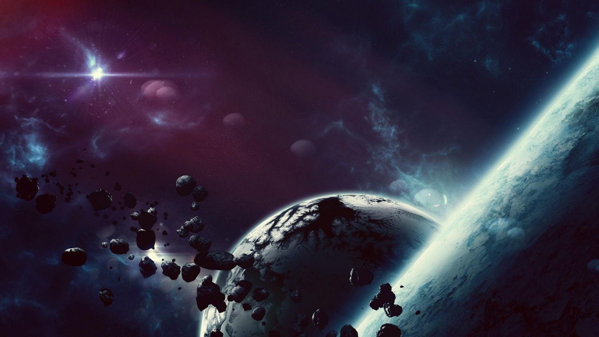 Download Wallpapers space, asteroids, planets, galaxies