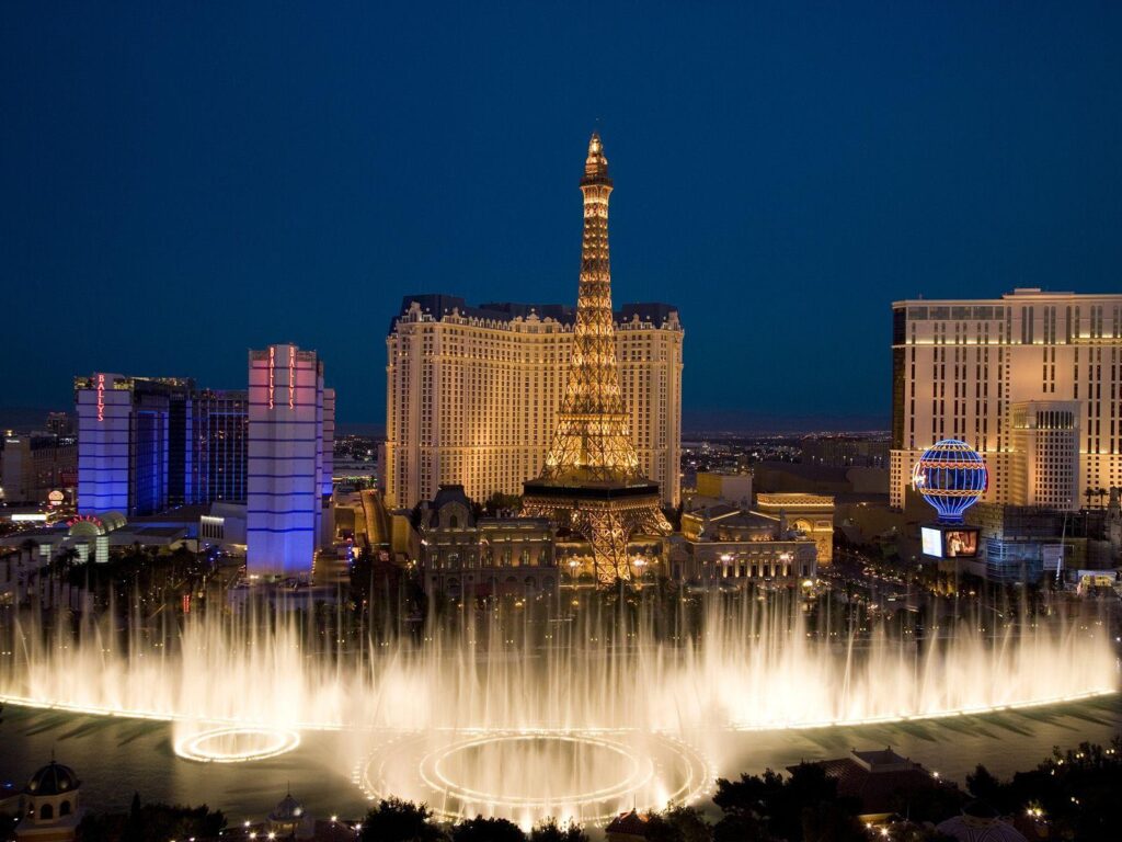 Bellagio Fountains and City View Wallpapers