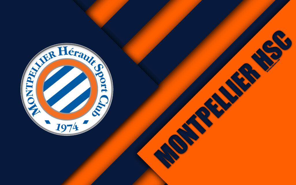 Download wallpapers Montpellier HSC, k, material design, logo