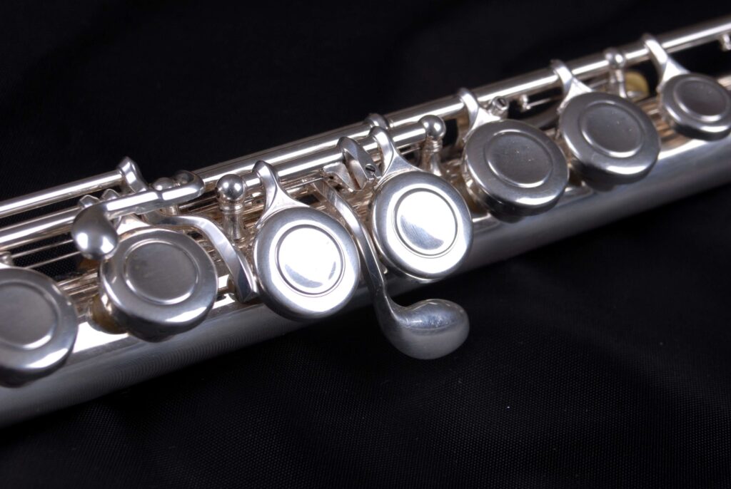 Flute, instrument, music, notes, orchestra, silver, sound, wind k