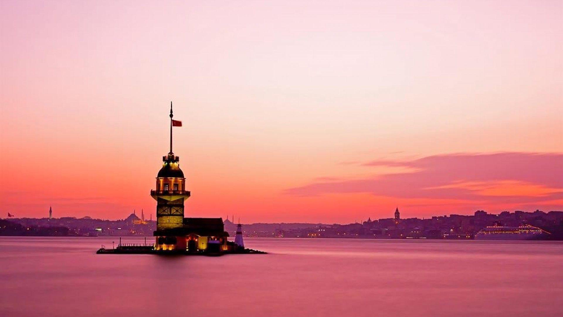 Pink sunset in Istanbul wallpapers and Wallpaper