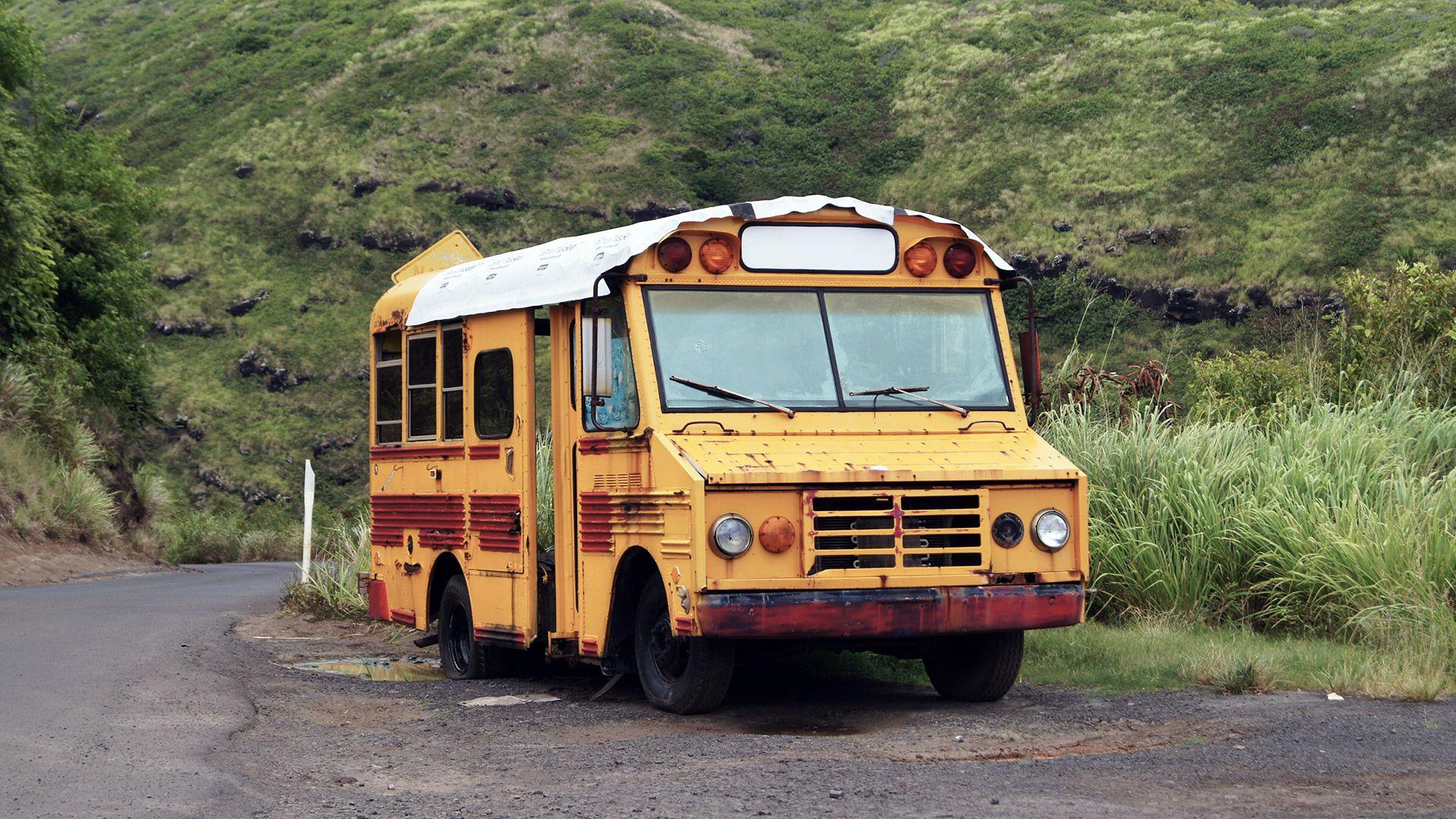 Abandoned Maui School Bus Wallpapers