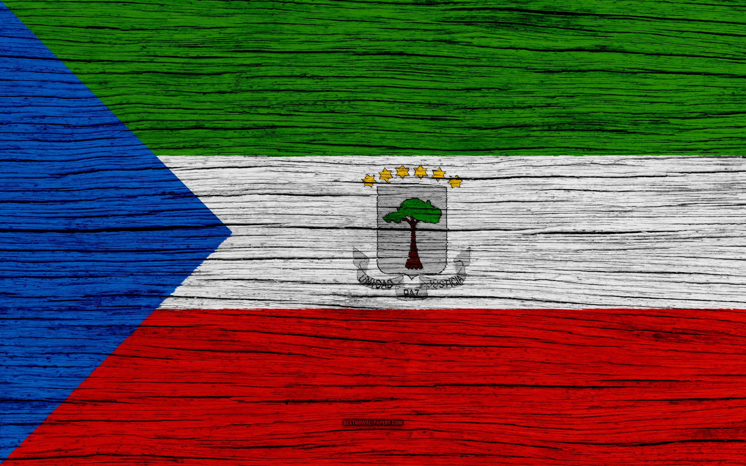 Download wallpapers Flag of Equatorial Guinea, k, Africa, wooden