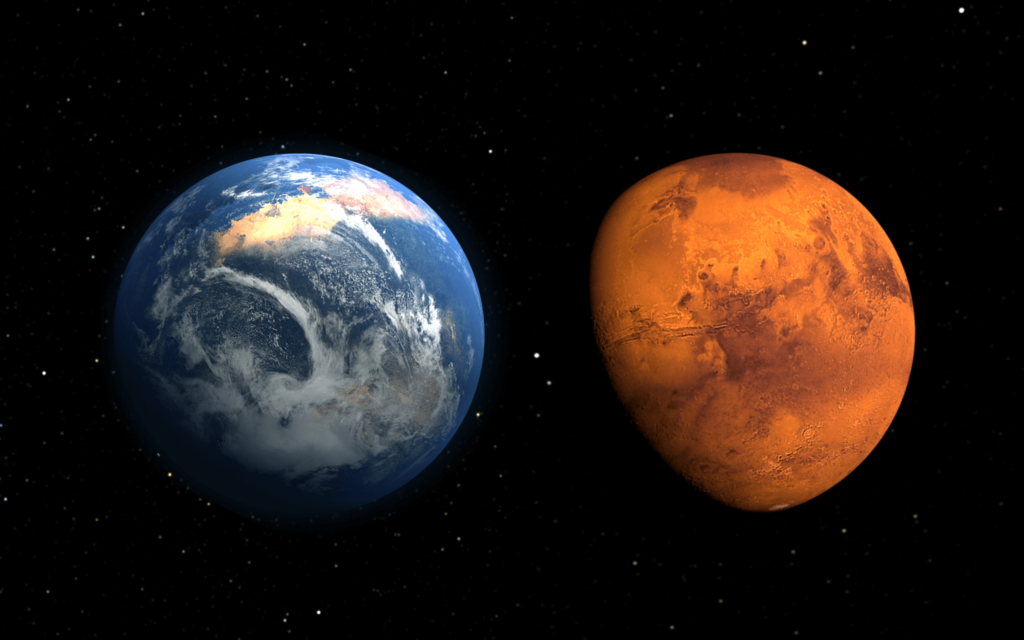 Earth And Mars Compare 2K Wallpapers Wallpapers