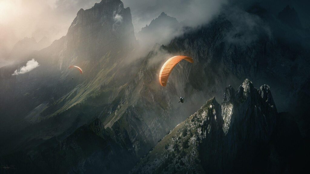 Nature, Landscape, Mountain, Paragliding Wallpapers 2K | Desktop