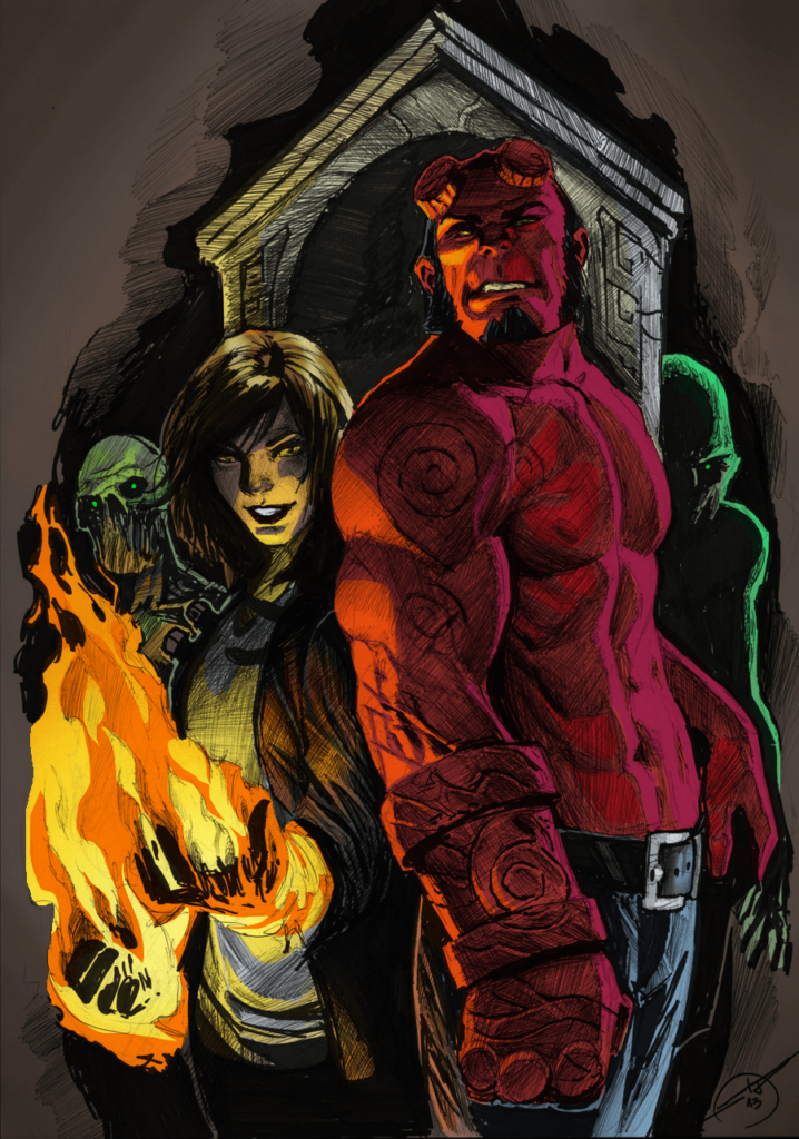 Hellboy and Liz Sherman Mar  by Shatteredwebdeviantart