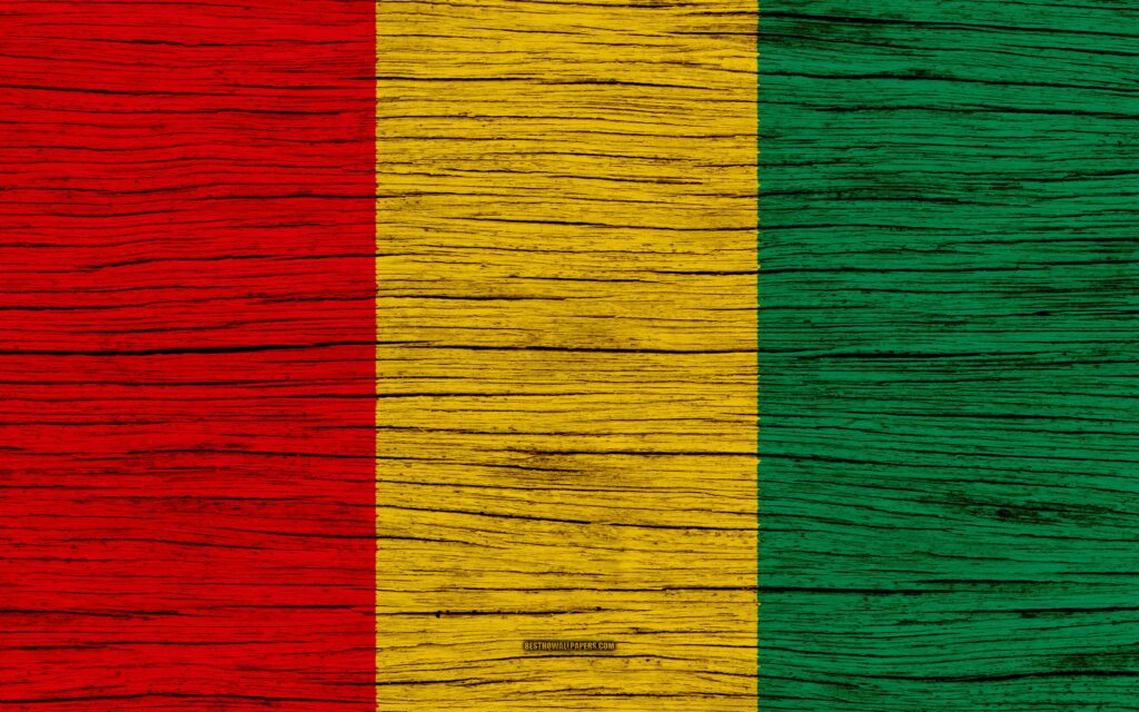Download wallpapers Flag of Guinea, k, Africa, wooden texture