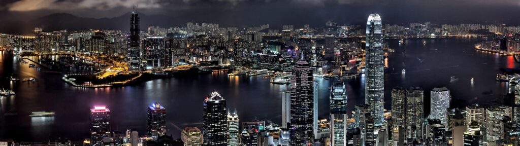 Cityscapes night buildings Hong Kong wallpapers